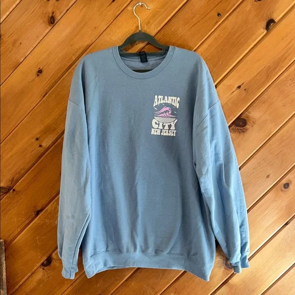 Atlantic City New Jersey Save the Turtles blue crewneck sweatshirt - Picture 1 of 4